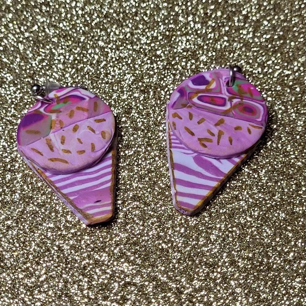 Modern art ice cream inspired earrings